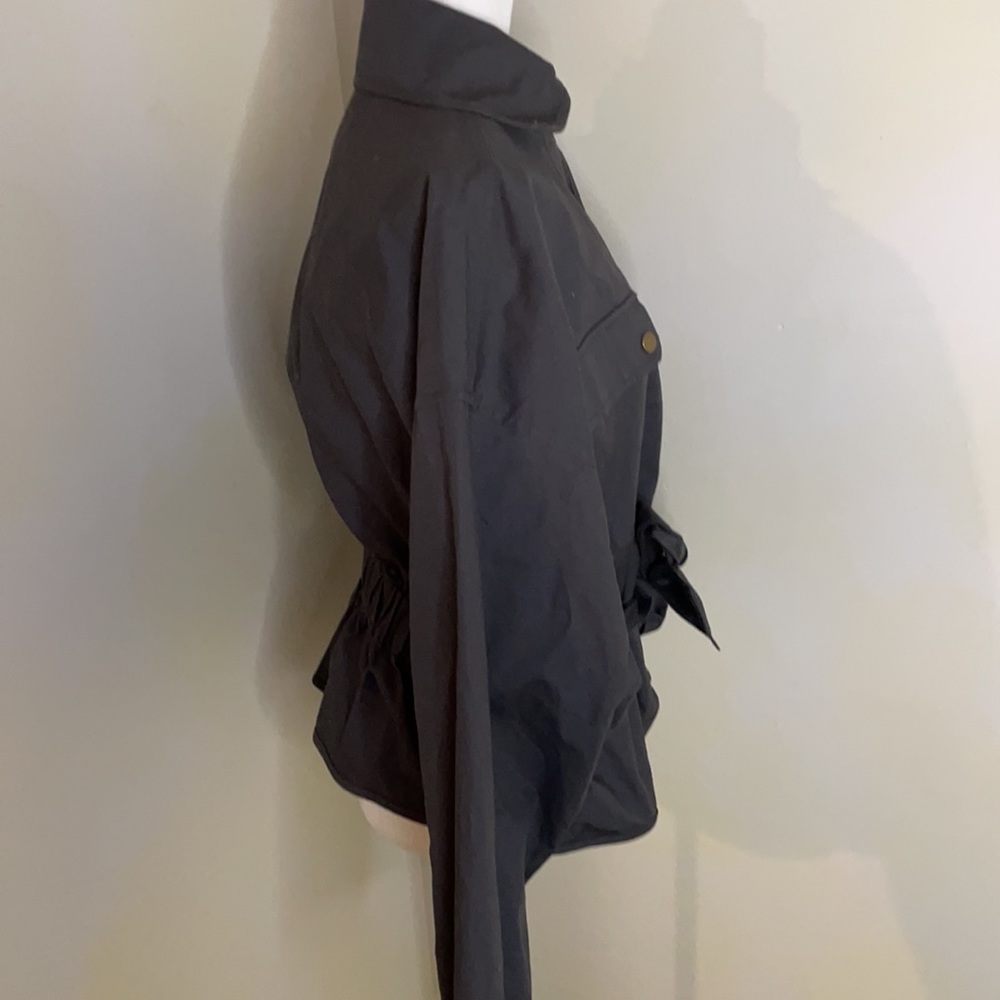 NWOT Anthropologie Dolman Sleeve Grey Utility Moto Jacket Size M cinched waist - Picture 3 of 7